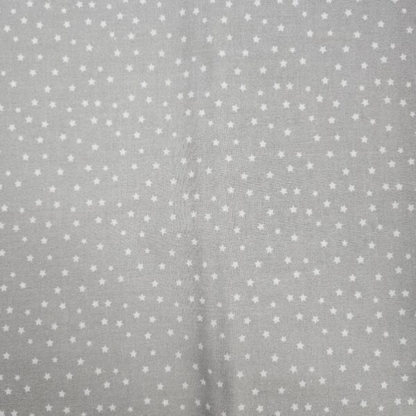 Algodón gris estrellas blanca