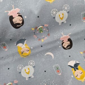 Algodón princesas fondo gris