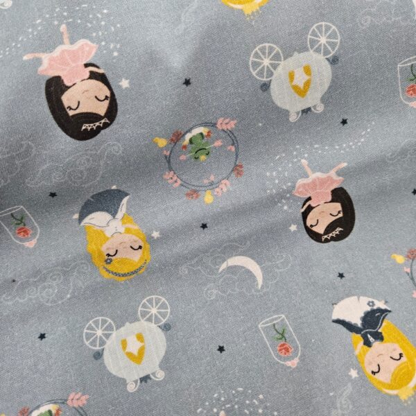 Algodón princesas fondo gris