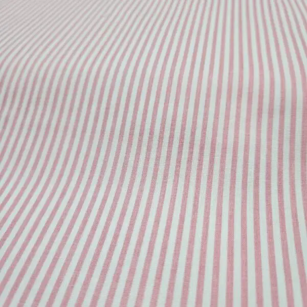 Algodón rayas rosa pastel y blanco
