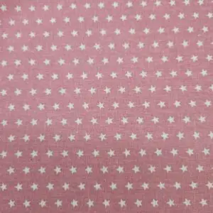 Algodón rosa palo con estrellitas