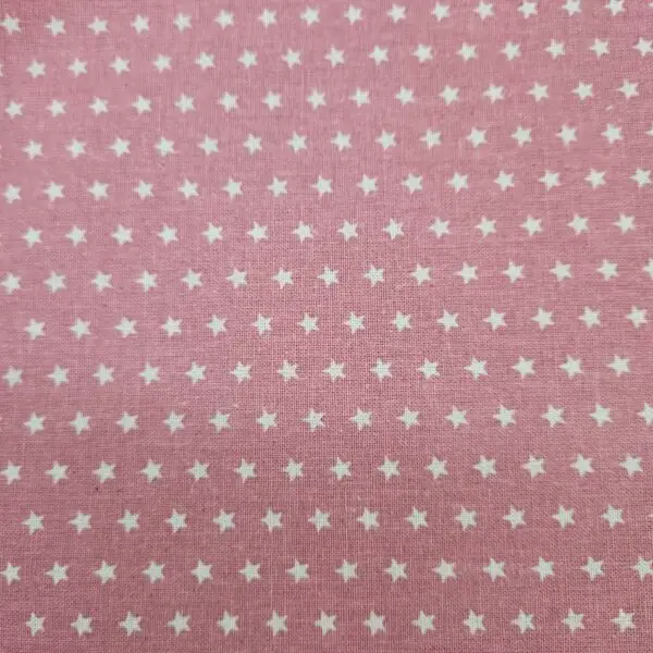 Algodón rosa palo con estrellitas