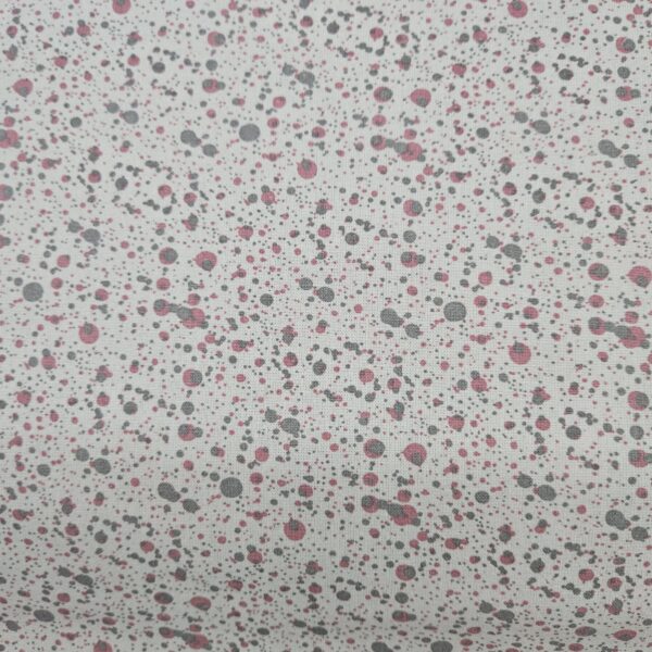 Algodón con estampado pintura gris y rosa