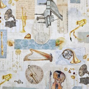 Loneta estampado musical