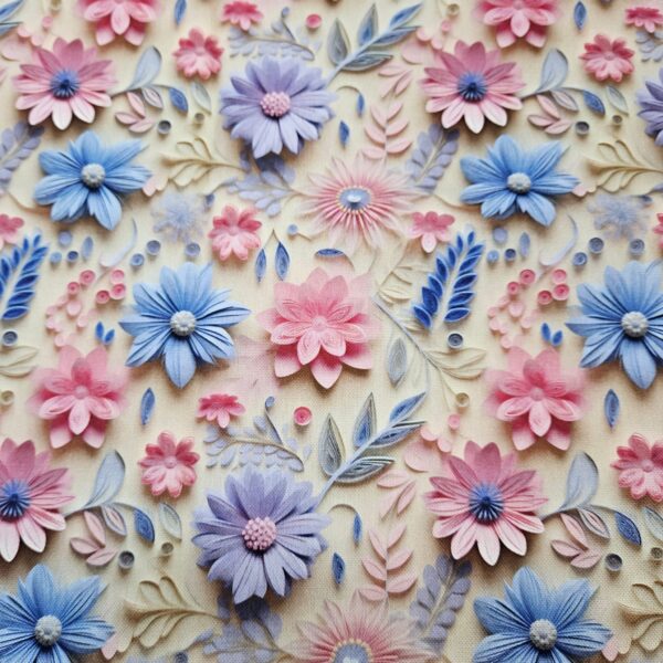 Loneta Estampada de Flores en Relieve – Elegancia y Resistencia para Decoración y Tapicería