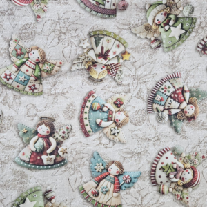 Loneta de Navidad ángeles 3D