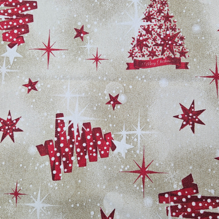 Mantel de navidad de Lurex árbol y estrellas