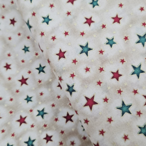 Popelín estrellas crudo 100% algodón