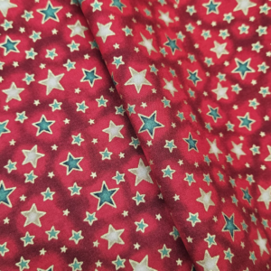Popelín estrellas rojo 100% algodón 150 cm