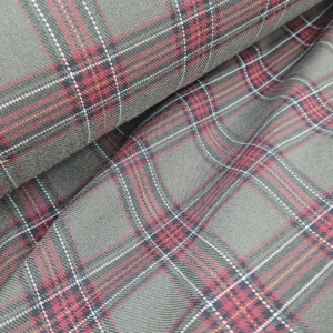 Tejido Tartán Verde y Rojo – Cuadros Escoceses Clásicos 100% Algodón