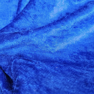 Tela terciopelo martelé azul eléctrico con brillo y efecto aguas para disfraces, vestidos y espectáculos