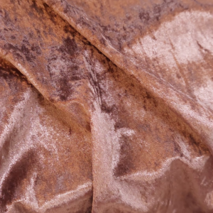 Tela terciopelo martelé cobre con brillo y efecto aguas para disfraces, vestidos y espectáculos