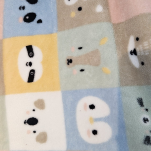 Tela polar infantil con estampado de animales pastel para mantas, pijamas y accesorios de bebé